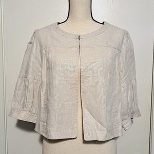 Cropped Shimmering Gold Linen Jacket